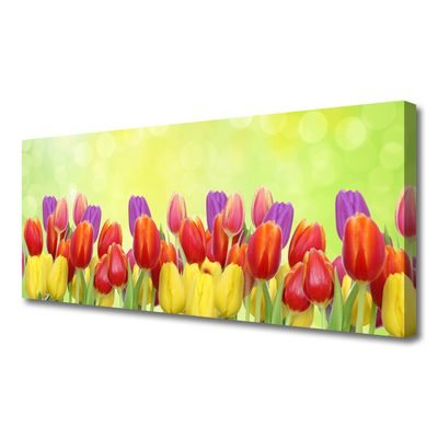 Canvas Wall art Tulips floral yellow red pink