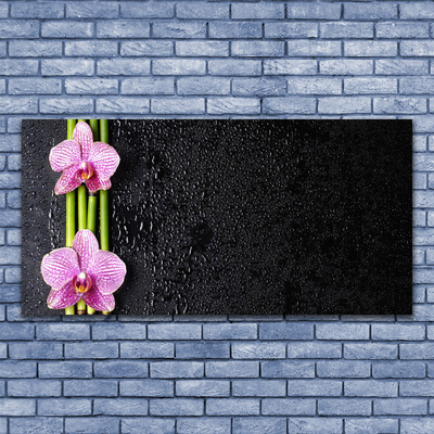 Canvas Wall art Bamboo tube flowers floral pink green