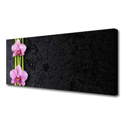 Canvas Wall art Bamboo tube flowers floral pink green