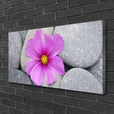 Canvas Wall art Flower stones floral pink grey