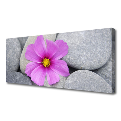 Canvas Wall art Flower stones floral pink grey