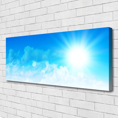 Canvas Wall art Sun heaven landscape white blue