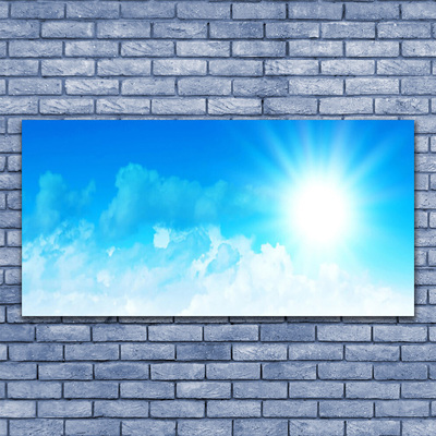 Canvas Wall art Sun heaven landscape white blue