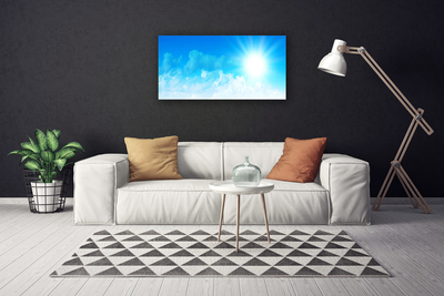 Canvas Wall art Sun heaven landscape white blue