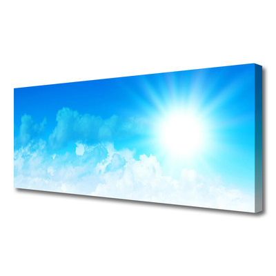 Canvas Wall art Sun heaven landscape white blue