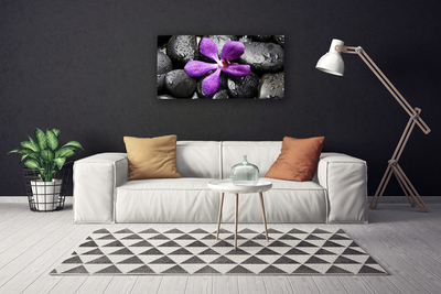 Canvas Wall art Flower stones art pink black