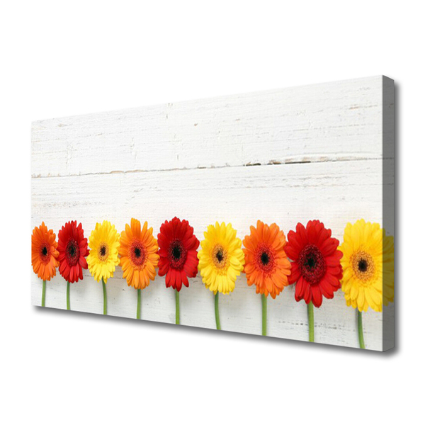 Canvas Wall art Flowers floral orange red yellow