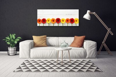 Canvas Wall art Flowers floral orange red yellow