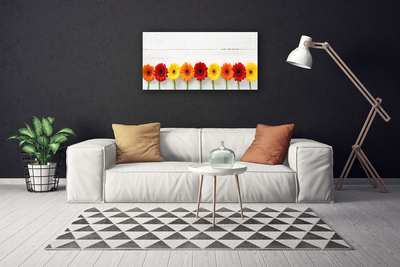 Canvas Wall art Flowers floral orange red yellow