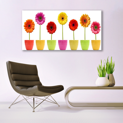 Canvas Wall art Flowers floral orange pink red yellow
