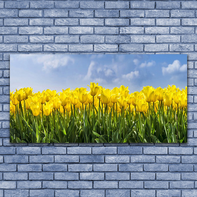 Canvas Wall art Tulips floral yellow green