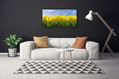 Canvas Wall art Tulips floral yellow green