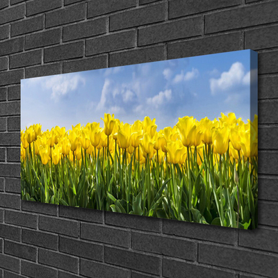 Canvas Wall art Tulips floral yellow green