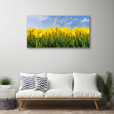 Canvas Wall art Tulips floral yellow green