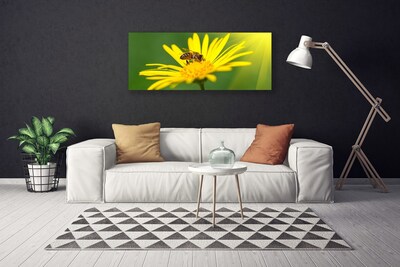 Canvas Wall art Wasp flower floral black yellow