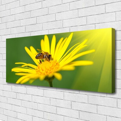 Canvas Wall art Wasp flower floral black yellow