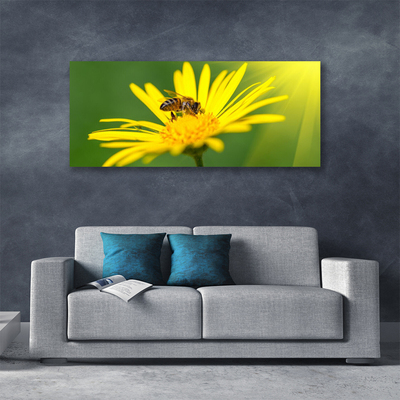 Canvas Wall art Wasp flower floral black yellow