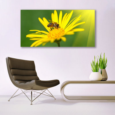 Canvas Wall art Wasp flower floral black yellow