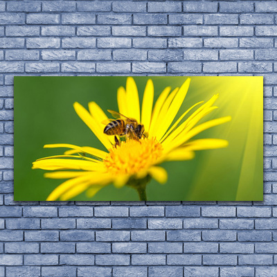 Canvas Wall art Wasp flower floral black yellow