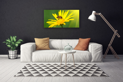 Canvas Wall art Wasp flower floral black yellow