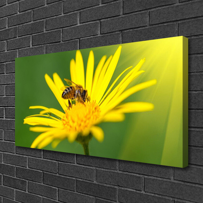 Canvas Wall art Wasp flower floral black yellow