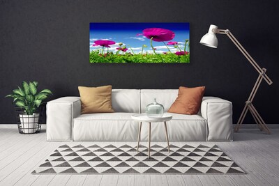 Canvas Wall art Meadow flowers nature red green