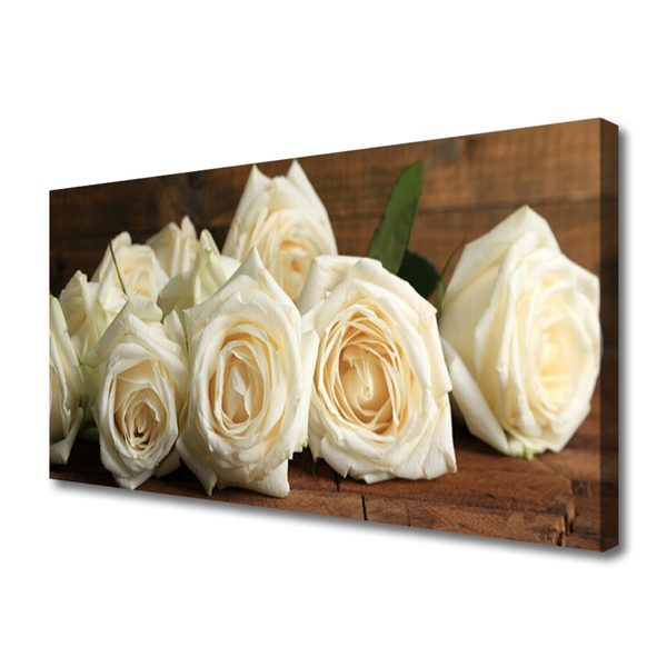 Canvas Wall art Roses floral white