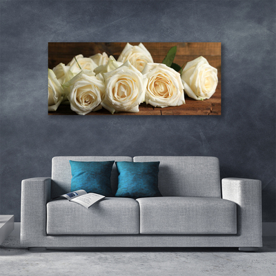 Canvas Wall art Roses floral white