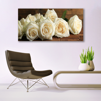 Canvas Wall art Roses floral white