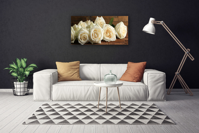 Canvas Wall art Roses floral white