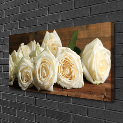 Canvas Wall art Roses floral white