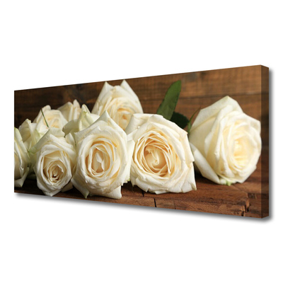 Canvas Wall art Roses floral white