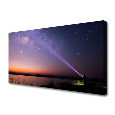 Canvas Wall art Sky sea landscape purple yellow black