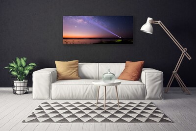 Canvas Wall art Sky sea landscape purple yellow black