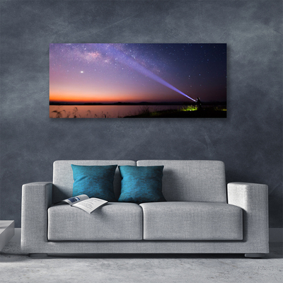 Canvas Wall art Sky sea landscape purple yellow black