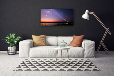 Canvas Wall art Sky sea landscape purple yellow black