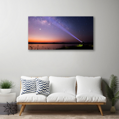 Canvas Wall art Sky sea landscape purple yellow black