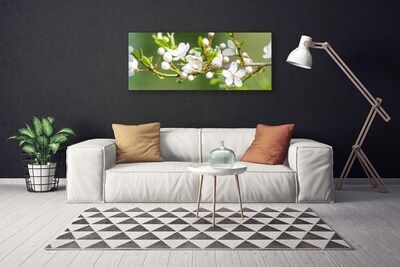 Canvas Wall art Branches flowers floral green white