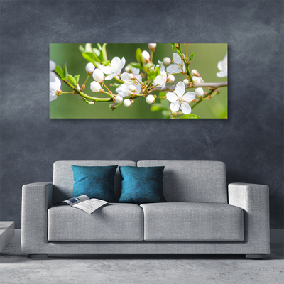 Canvas Wall art Branches flowers floral green white