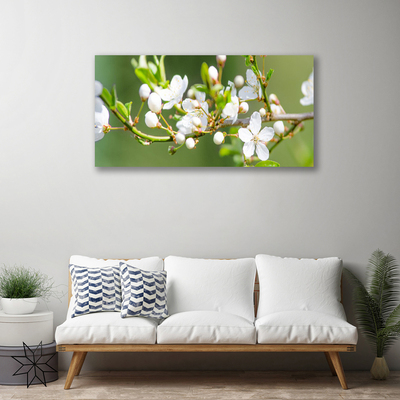 Canvas Wall art Branches flowers floral green white