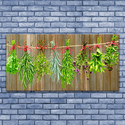 Canvas Wall art Flowers floral green red