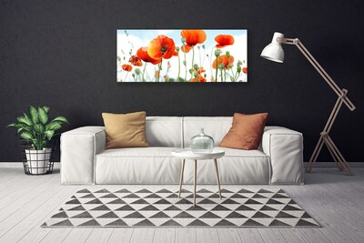 Canvas Wall art Poppies floral red