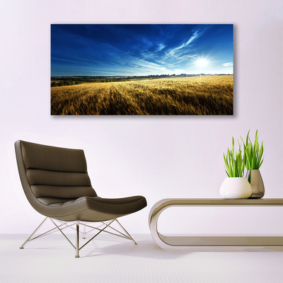 Canvas Wall art Field sky nature yellow blue white