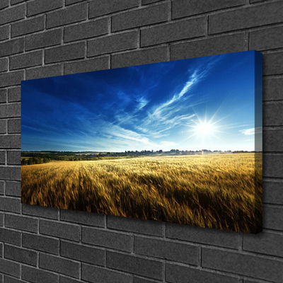 Canvas Wall art Field sky nature yellow blue white