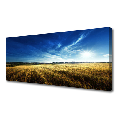 Canvas Wall art Field sky nature yellow blue white