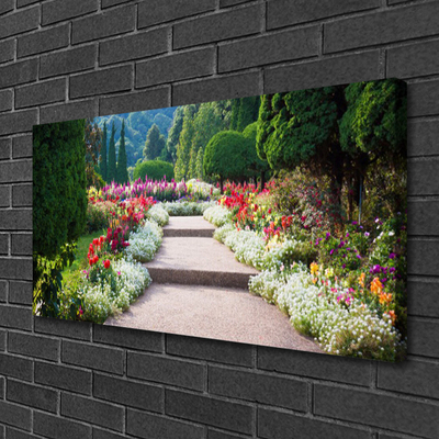 Canvas Wall art Stairs garden nature multi