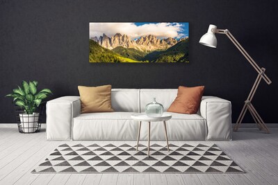 Canvas Wall art Mountains landscape brown green