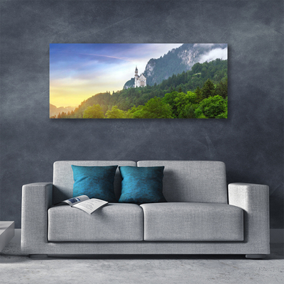 Canvas Wall art Forest mountains landscape green grey