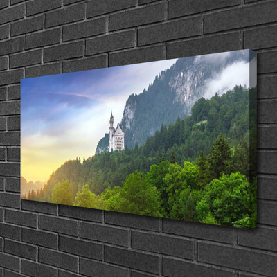 Canvas Wall art Forest mountains landscape green grey