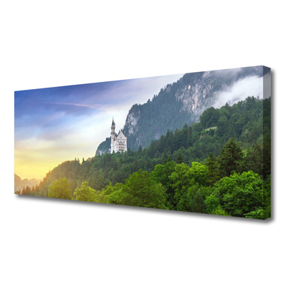 Canvas Wall art Forest mountains landscape green grey